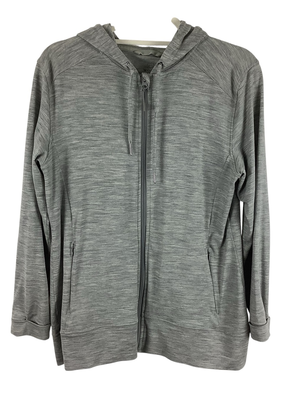 Woolx Grey Heathered Full Zip Hoodie